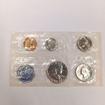 LOT 231: SEALED 1955 Proof Coin Set with 1956 Proof Set in Open Envelope