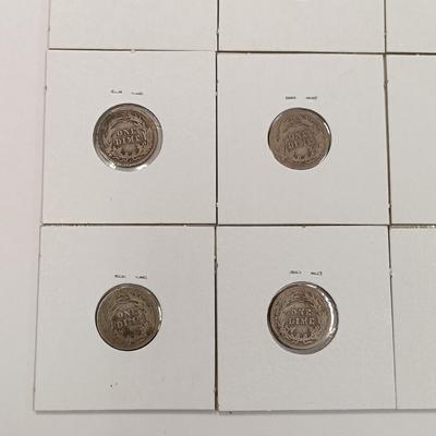 LOT 234: Set of (18) Barber Dimes 1908 - 1914