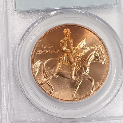 LOT 235: Set of (4) 2007 First Spouse, Van Buren's Liberty and Old Hickory Medals PCGS MS69RD