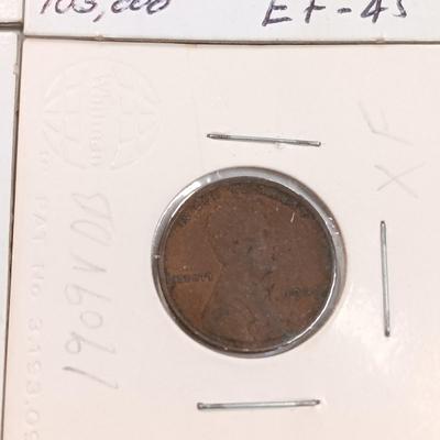 LOT 238: Set of (5) Half Cents 1925 - 1935 with (1) 1909 VDB Wheat Penny