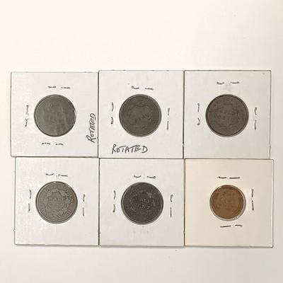 LOT 238: Set of (5) Half Cents 1925 - 1935 with (1) 1909 VDB Wheat Penny