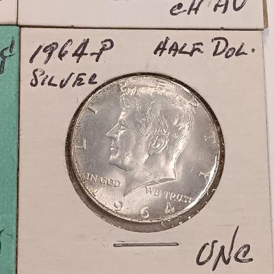 LOT 239: Set of (6) Silver 1964 Half Dollars