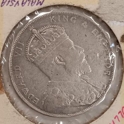 LOT 243: British Straits Settlements 1908 Dollar Coin