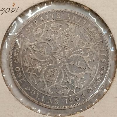 LOT 243: British Straits Settlements 1908 Dollar Coin