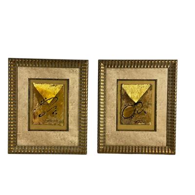 UBR771 Pair of Original Mixed Media Art” Equinox” I & II Signed Series by Jennifer Dreznin
