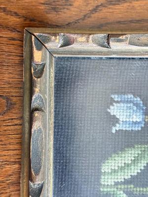 LOT 41D: Vintage Framed Hand Crafted Music & Floral Themed Cross Stitch Artwork (Artists' Oasis)