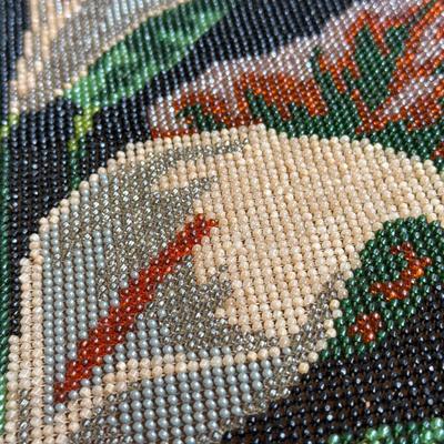 LOT 42D: Vintage Hand Crafted Intricate Beaded Cala Lily Artwork Dated 7/20/1985 "signed" E.T.