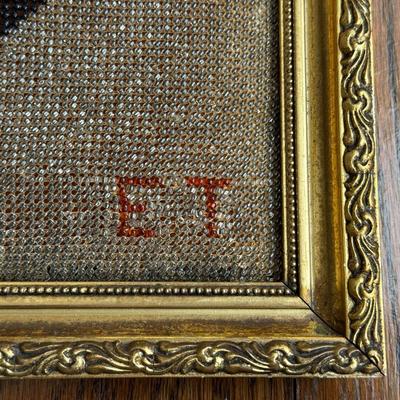LOT 42D: Vintage Hand Crafted Intricate Beaded Cala Lily Artwork Dated 7/20/1985 "signed" E.T.