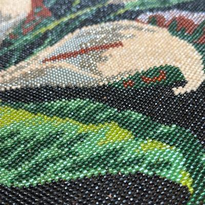 LOT 42D: Vintage Hand Crafted Intricate Beaded Cala Lily Artwork Dated 7/20/1985 "signed" E.T.
