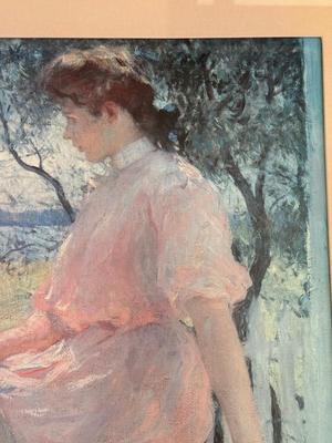 LOT 50L: Vintage Bombay Company Framed Print of 1907 "Eleanor" by Frank Weston Benson (American, 1862-1951)