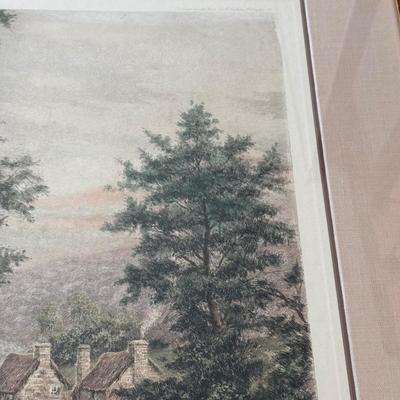 LOT 51L: Early Vintage "Vale of Lynn" Restrike Engraving of Lee Bros (London) Strike Plate Hand Painted in Water Color