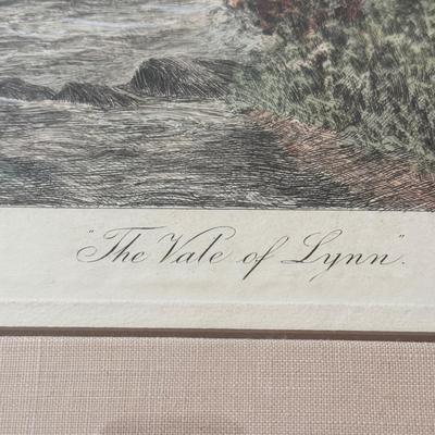 LOT 51L: Early Vintage "Vale of Lynn" Restrike Engraving of Lee Bros (London) Strike Plate Hand Painted in Water Color