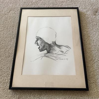 LOT 53L: Pair of 1970 Signed E. Endres after Leonardo da Vinci (Italian, 1452-1519) Drawings: "Study of a Girl's Head"...