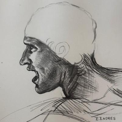 LOT 53L: Pair of 1970 Signed E. Endres after Leonardo da Vinci (Italian, 1452-1519) Drawings: "Study of a Girl's Head"...