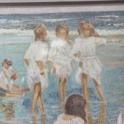 LOT 54L: Four Framed Vintage Beach Prints by Paul E Legrand (French 1860-1951) & René Legrand (French, 1923-1996)
