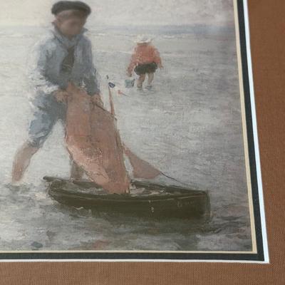 LOT 54L: Four Framed Vintage Beach Prints by Paul E Legrand (French 1860-1951) & René Legrand (French, 1923-1996)