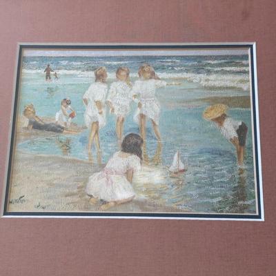 LOT 54L: Four Framed Vintage Beach Prints by Paul E Legrand (French 1860-1951) & René Legrand (French, 1923-1996)