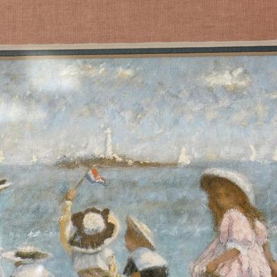 LOT 54L: Four Framed Vintage Beach Prints by Paul E Legrand (French 1860-1951) & René Legrand (French, 1923-1996)