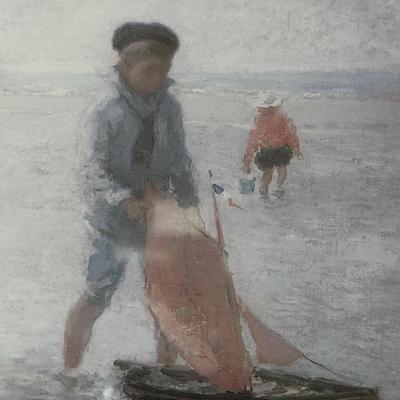 LOT 54L: Four Framed Vintage Beach Prints by Paul E Legrand (French 1860-1951) & René Legrand (French, 1923-1996)
