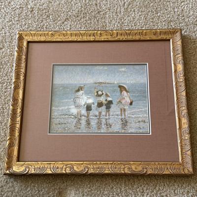 LOT 54L: Four Framed Vintage Beach Prints by Paul E Legrand (French 1860-1951) & René Legrand (French, 1923-1996)