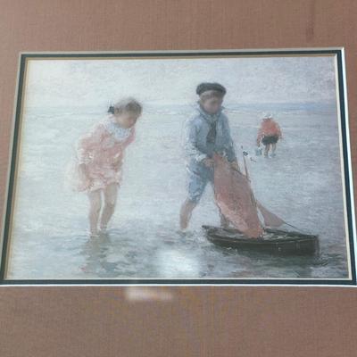 LOT 54L: Four Framed Vintage Beach Prints by Paul E Legrand (French 1860-1951) & René Legrand (French, 1923-1996)