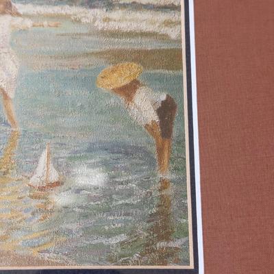 LOT 54L: Four Framed Vintage Beach Prints by Paul E Legrand (French 1860-1951) & René Legrand (French, 1923-1996)