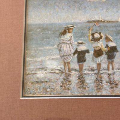 LOT 54L: Four Framed Vintage Beach Prints by Paul E Legrand (French 1860-1951) & René Legrand (French, 1923-1996)