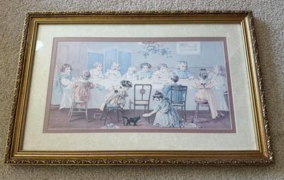 LOT 55L: Framed Maud Humphrey (American, 1868-1940) Victorian Era Children Art Prints: "War of the Roses" & :Miss...