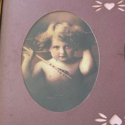 LOT 56L: Vintage Cherub Prints: "Cupid Awake" & "Cupid Asleep" Diptych by Repro by Gallery Graphics, Original...
