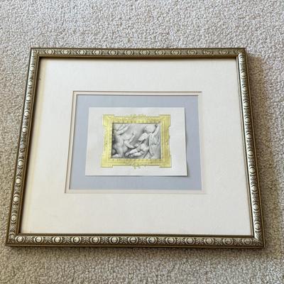 LOT 56L: Vintage Cherub Prints: "Cupid Awake" & "Cupid Asleep" Diptych by Repro by Gallery Graphics, Original...