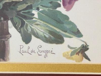 LOT 57L: Vintage Robert Furber (British, 1674-1756) "April" Print, "Pansies in a Pewter Vase" by Paul de Longpré...