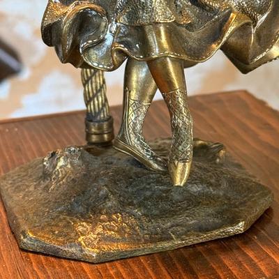 LOT 58H: Antique French Art Nouveau Bronze Ballerina Dancer Sculpture Lamp Cast circa 1880-1910