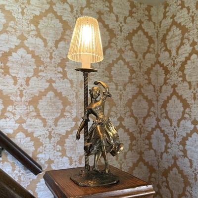 LOT 58H: Antique French Art Nouveau Bronze Ballerina Dancer Sculpture Lamp Cast circa 1880-1910