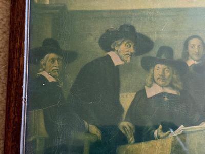 LOT 60L: Vintage Prints of Rembrandt (Dutch, 1606-1669) Paintings: "The Night Watch" (original 1642) & "Syndics of the...