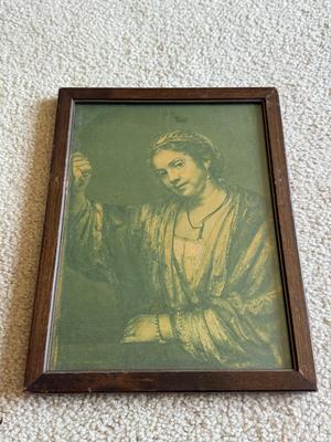 LOT 101L: Vintage Framed Self-Portrait, Portrait of Saskia Van Uylenborch & "Woman in the Window" Monochrome Rembrandt...