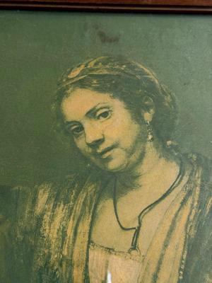 LOT 101L: Vintage Framed Self-Portrait, Portrait of Saskia Van Uylenborch & "Woman in the Window" Monochrome Rembrandt...