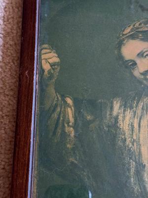 LOT 101L: Vintage Framed Self-Portrait, Portrait of Saskia Van Uylenborch & "Woman in the Window" Monochrome Rembrandt...