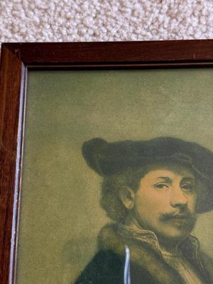 LOT 101L: Vintage Framed Self-Portrait, Portrait of Saskia Van Uylenborch & "Woman in the Window" Monochrome Rembrandt...