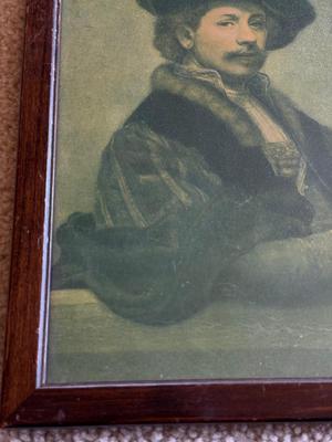 LOT 101L: Vintage Framed Self-Portrait, Portrait of Saskia Van Uylenborch & "Woman in the Window" Monochrome Rembrandt...
