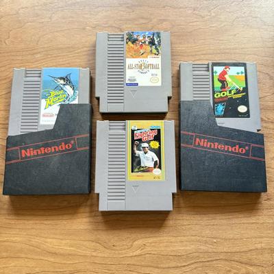 LOT 103F: 1980s-1990s Nintendo Entertainment System NES Game Cartridges: Lee Trevino's Fighting Golf, Nintendo Sports Series Golf,...