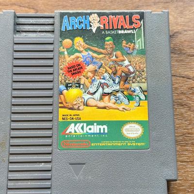 LOT 107F: 1980s-90s NES Game Cartridges: Arch Rivals, Turbo Racing, Superspike V'Ball, Blades of Steel, California Games