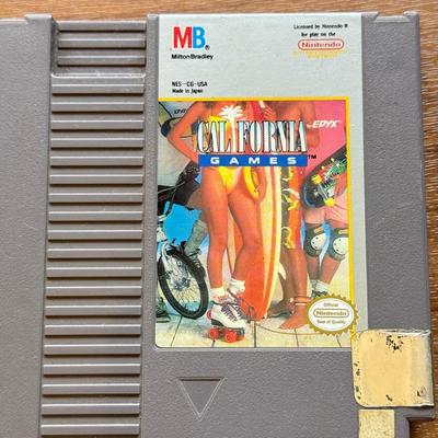 LOT 107F: 1980s-90s NES Game Cartridges: Arch Rivals, Turbo Racing, Superspike V'Ball, Blades of Steel, California Games
