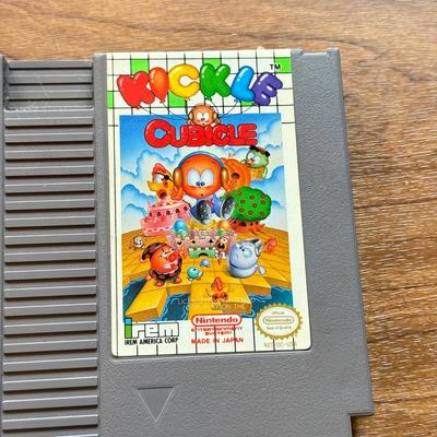 LOT 108F: 1980s-90s NES Game Cartridges: Wheel of Fortune, Millipede, Teenage Mutant Ninja Turtles, Kickle Cubicle, Disney's The...