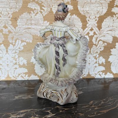 LOT 109D: Vintage circa 1940s Cybis Cordey Porcelain Can Can Dancer Figurine w/ Dresden Lace