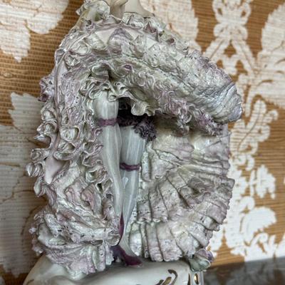LOT 109D: Vintage circa 1940s Cybis Cordey Porcelain Can Can Dancer Figurine w/ Dresden Lace