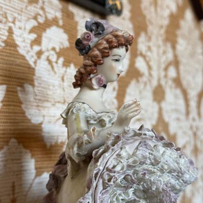 LOT 109D: Vintage circa 1940s Cybis Cordey Porcelain Can Can Dancer Figurine w/ Dresden Lace