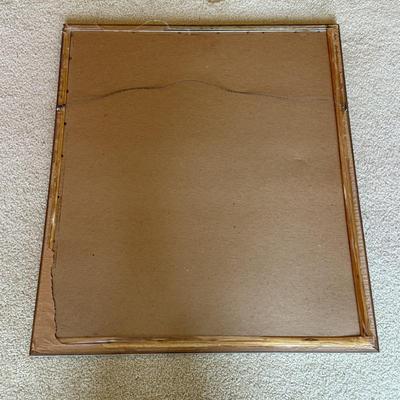 LOT 110L: Matted & Framed Orange Lily "Abstract" Flower Stencil Painting 'signed' Deena
