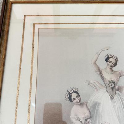 LOT 115L: Vintage Ethan Allen Print of Ballerinas by Thomas Herbert Maguire (British, 1821-1895) & 1991 PH Enterprise 3-Tier Corner...