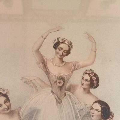 LOT 115L: Vintage Ethan Allen Print of Ballerinas by Thomas Herbert Maguire (British, 1821-1895) & 1991 PH Enterprise 3-Tier Corner...