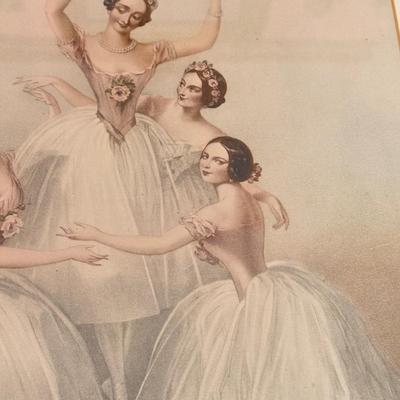 LOT 115L: Vintage Ethan Allen Print of Ballerinas by Thomas Herbert Maguire (British, 1821-1895) & 1991 PH Enterprise 3-Tier Corner...
